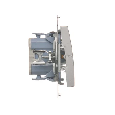 Button "bell" with LED backlight (module) 10A 230V quick connectors silver (metallic)