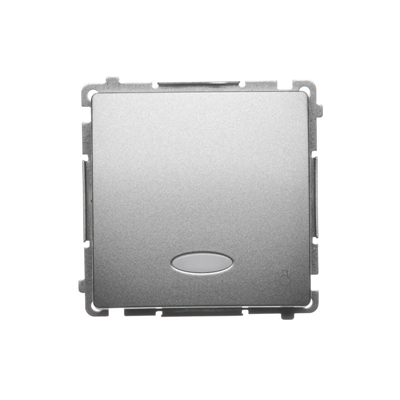Button light with backlight (module) 10A 250V screw terminals satin (metallic)