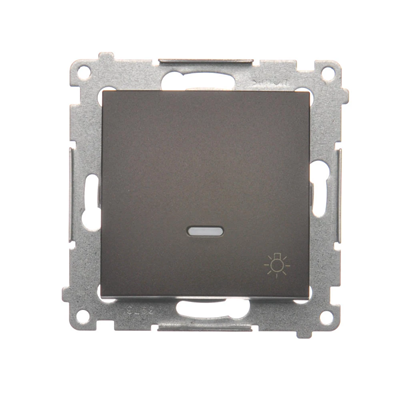 Button "light with LED backlight" 16AX 250V screw terminals matt metallized bronze