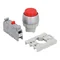 Button protruding red slit nickel ring