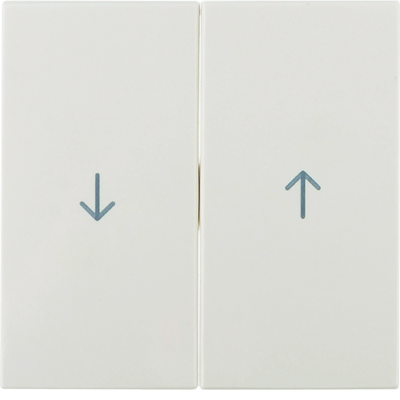 Buttons with the "arrow" symbol printed on them for blind switches, cream, gloss