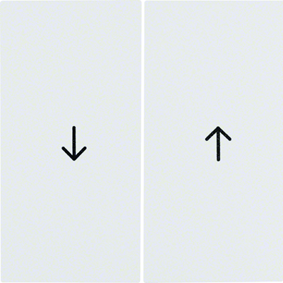 Buttons with the "arrow" symbol printed on them for blind switches, white, glossy
