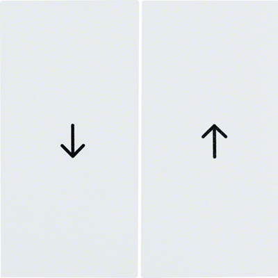 Buttons with the "arrow" symbol printed on them for blind switches, white, glossy