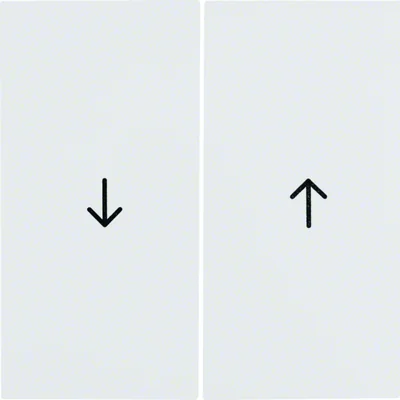 Buttons with the "arrow" symbol printed on them for blind switches, white, glossy