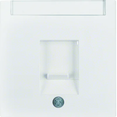 B.x/S.1 Single front plate with dust protection slides and labeling field, white, glossy
