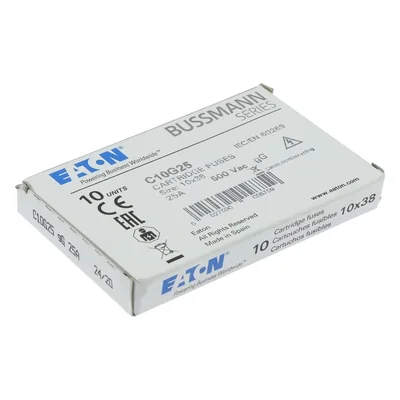 C10G25 Válcová vložka 10 x 38 mm 25A GG 400V AC