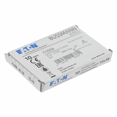 C10G6 Cylindrical insert 10 x 38 mm 6A GG 500V AC