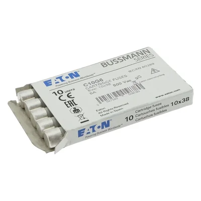 C10G6 Cylindrical insert 10 x 38 mm 6A GG 500V AC