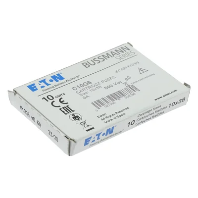 C10G6 Cylindrical insert 10 x 38 mm 6A GG 500V AC