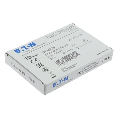 C14G25 Zylindrischer Einsatz 14 x 51 mm 25A GG 500V AC
