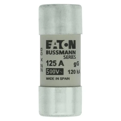 C22G125 Válcová vložka 22 x 58 mm 125A GG 400V AC