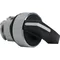 Cabezal de interruptor de 2 posiciones Harmony XB4 con hoja larga, metal negro