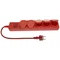 Cable alargador 5 tomas antisalpicaduras con/sin interruptor 5m H07RN-F 3x1,5 IP44 rojo