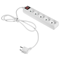 Cable alargador con toma de cinco vías con interruptor ECO 5X2p+ con 10A 5m blanco;