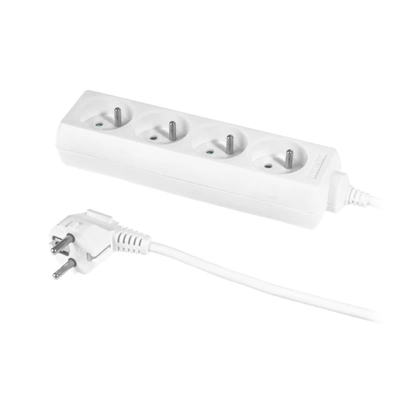 Cable alargador con toma de cuatro vías;ECO 4X2p+Z 10A 3m blanco