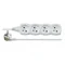 Cable alargador de 5 m / 4 enchufes / blanco / PVC / 1 mm²