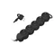 Cable alargador de 5 vías 2P+Z (Schuko), 3 m H05VV-F 3x1,5 mm², Imax=16 A, enchufe plano, negro
