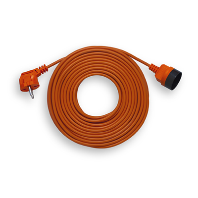 Cable alargador jardín 1 toma b/u 15m OMY 2x1 naranja