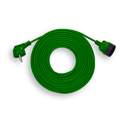 Cable alargador jardín 1 toma b/u 20m OMY 2x1 verde