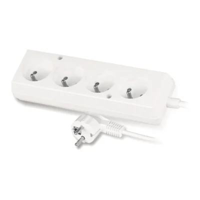 Cable alargador PS-470/1.5/5.0 con cuatro enchufes; 4x2p+Z, 16A 3x1.5m; 5m; blanco