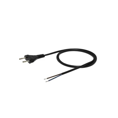 Cable con conector plano b/u, 2x0,5, negro, 2 m de longitud