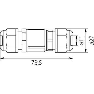 Cable Connector SPN 315, (3x1.5), IP68 black