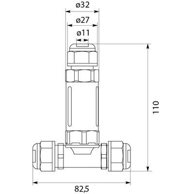 Cable Connector SPNT 325, (3x2.5) T-piece, IP68 black