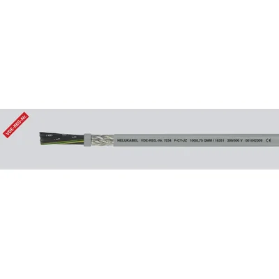 Câble d'alimentation et de commande en PVC, blindé, conducteurs noirs F-CY-OZ 7x0,75 mm², numéroté, blindé