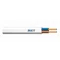 Câble d'alimentation multiconducteur flexible OMYp 2x1 blanc avec isolation et gaine en PVC, plat