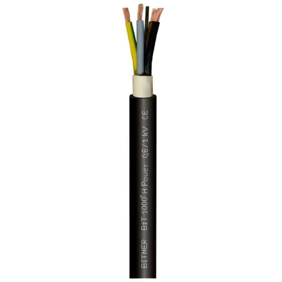 Câble d'alimentation souple BiT 1000 H Power 3G1.5 sans halogène, isolé XLPE, pour une utilisation intérieure et extérieure et pour une installation souterraine, 0,6/1 kV