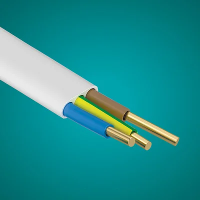 Câble d'alimentation YDYp 3x1,5 450/750V blanc