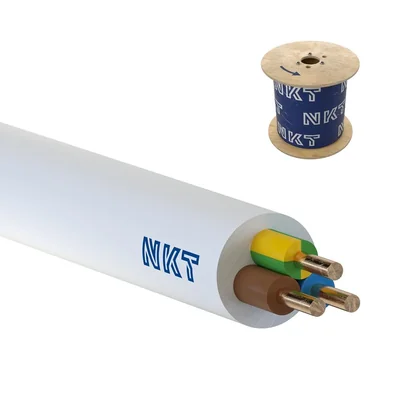 Câble d'alimentation YDYżo 450/750 3x1 blanc, installation, multiconducteur avec isolation PVC