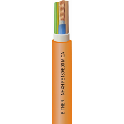 Cable de alimentación ignífugo, libre de halógenos y sin conductor de protección NHXH-O FE180/E90 1x25 RE
