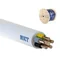 Cable de alimentación YDYżo 450/750 5x6 blanco, para instalación, multiconductor con aislamiento de PVC