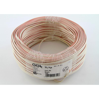 Cable de altavoz TLYp 2x0,5 - blanco
