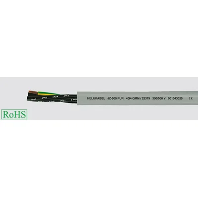 Câble de commande et d'alimentation PUR, JZ-500-PUR 25G0,75 mm² gris, conducteurs noirs numérotés selon DIN VDE 0293-334