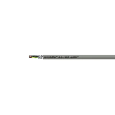 Câble de commande et d'alimentation sans halogène, blindé HELUCONTROL® OZ-520-HMH-C LS0H GRIS 2x1 mm², fils gris et noirs numérotés selon la norme DIN VDE 0293-334