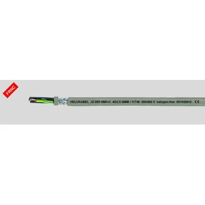 Câble de commande et d'alimentation sans halogène, blindé OZ-500 HMH-C, conducteurs noirs 2x1 mm² numérotés selon DIN VDE 0293-334