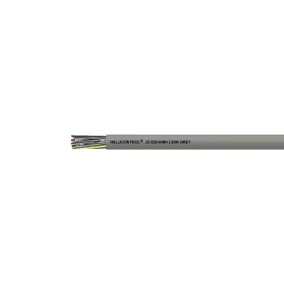 Câble de commande et d'alimentation sans halogène HELUCONTROL® JZ-520-HMH LS0H GRIS 5G1 mm², conducteurs noirs numérotés selon DIN VDE 0293-334