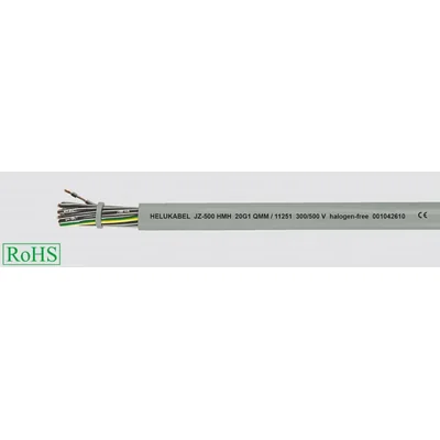 Câble de commande et d'alimentation sans halogène JZ-500 HMH 5G1,5 mm², conducteurs noirs, numéroté selon DIN VDE 0293-334