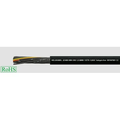 Câble de commande et d'alimentation sans halogène JZ-600 HMH 4G2,5 mm², conducteurs noirs, numéroté selon DIN VDE 0293-334