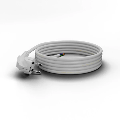 Cable de conexión con conector acodado UniSCHUKO; 3x1,5; OMY żo; 3m; blanco