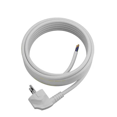 Cable de conexión con conector acodado UniSCHUKO; 3x1,5; OMY żo; 5m; blanco