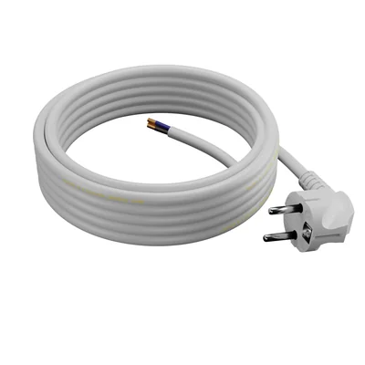 Cable de conexión con conector acodado UniSCHUKO; 3x1,5; OMY żo; 5m; blanco