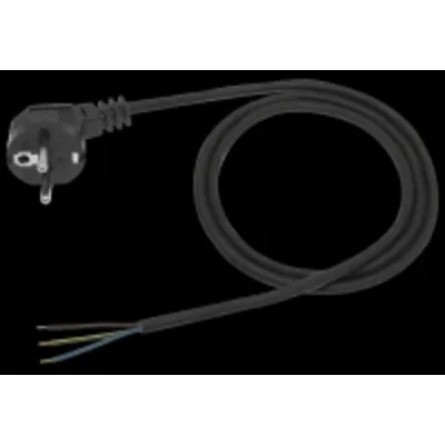 Cable de conexión con enchufe angular moldeado UNISCHUKO negro 250V~/16A PVC 3x1.5mm² - 2m PZ1.5-02-2