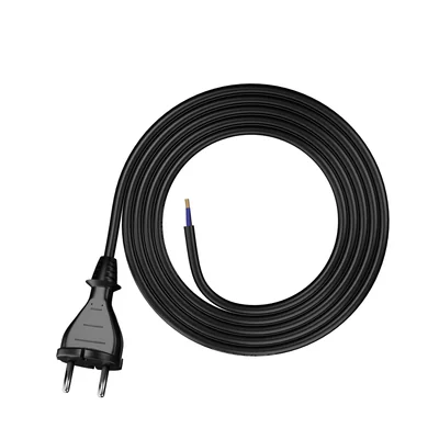 Cable de conexión con enchufe recto IP20 2x1,5 H05RR 2m negro