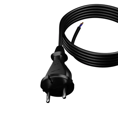 Cable de conexión con enchufe recto IP20 2x1,5 H05RR 3m negro