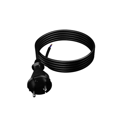Cable de conexión con enchufe recto IP20 2x1,5 H05RR 3m negro
