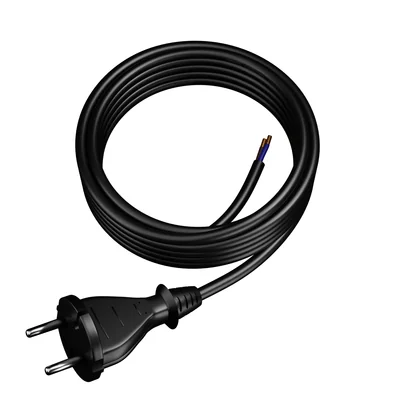 Cable de conexión con enchufe recto IP20 2x1,5 H05RR 5m negro