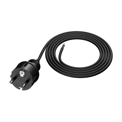 Cable de conexión con enchufe recto IP44 3x1 H05RR 1,5m negro